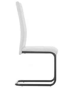 vidaXL Dining Chairs 2 pcs White Faux Leather