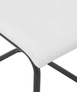 vidaXL Dining Chairs 2 pcs White Faux Leather