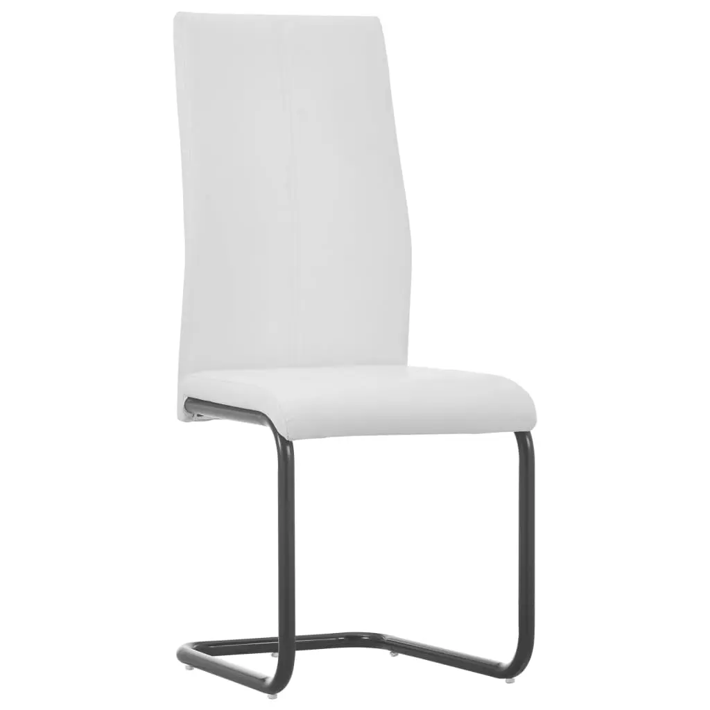 vidaXL Dining Chairs 4 pcs White Faux Leather
