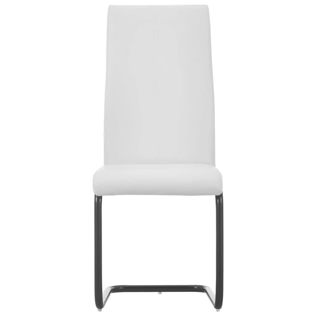 vidaXL Dining Chairs 4 pcs White Faux Leather