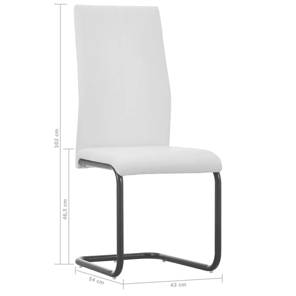 vidaXL Dining Chairs 4 pcs White Faux Leather