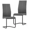 vidaXL Cantilever Dining Chairs 2 pcs Grey Faux Leather