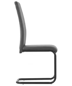 vidaXL Dining Chairs 2 pcs Grey Faux Leather