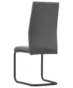 vidaXL Dining Chairs 2 pcs Grey Faux Leather