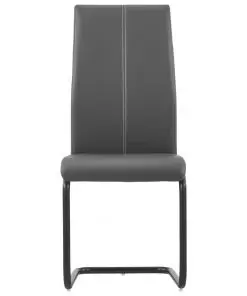 vidaXL Dining Chairs 4 pcs Grey Faux Leather