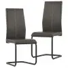 vidaXL Cantilever Dining Chairs 2 pcs Brown Faux Leather