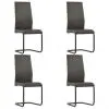 vidaXL Cantilever Dining Chairs 4 pcs Brown Faux Leather