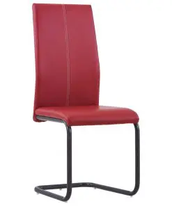 vidaXL Dining Chairs 2 pcs Red Faux Leather