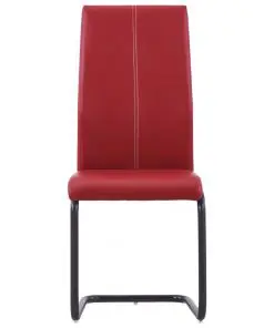 vidaXL Dining Chairs 2 pcs Red Faux Leather