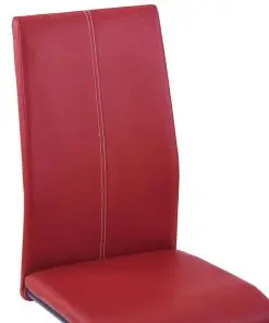 vidaXL Dining Chairs 2 pcs Red Faux Leather