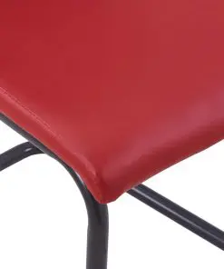 vidaXL Dining Chairs 2 pcs Red Faux Leather