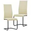 vidaXL Cantilever Dining Chairs 2 pcs Cappuccino Faux Leather
