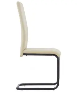 vidaXL Dining Chairs 2 pcs Cappuccino Faux Leather