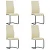 vidaXL Cantilever Dining Chairs 4 pcs Cappuccino Faux Leather
