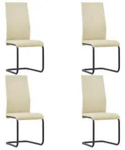 vidaXL Cantilever Dining Chairs 4 pcs Cappuccino Faux Leather