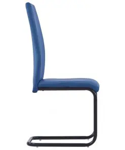 vidaXL Dining Chairs 2 pcs Blue Faux Leather