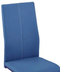 vidaXL Dining Chairs 2 pcs Blue Faux Leather