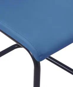 vidaXL Dining Chairs 2 pcs Blue Faux Leather