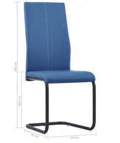 vidaXL Dining Chairs 2 pcs Blue Faux Leather