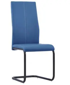 vidaXL Dining Chairs 4 pcs Blue Faux Leather
