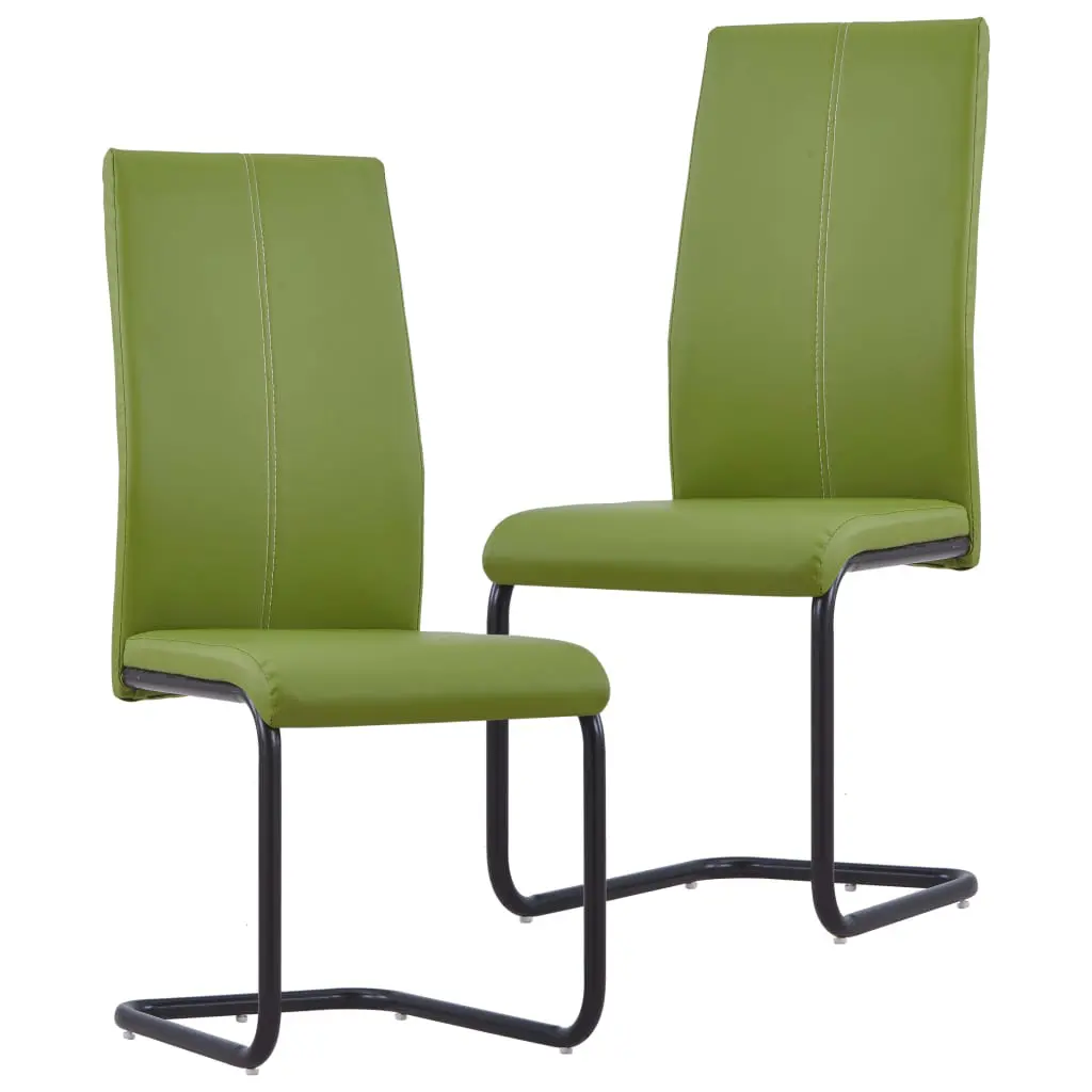 vidaXL Dining Chairs 2 pcs Green Faux Leather