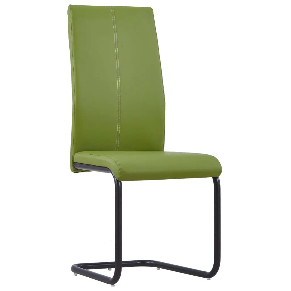 vidaXL Dining Chairs 2 pcs Green Faux Leather