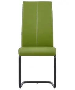 vidaXL Dining Chairs 2 pcs Green Faux Leather