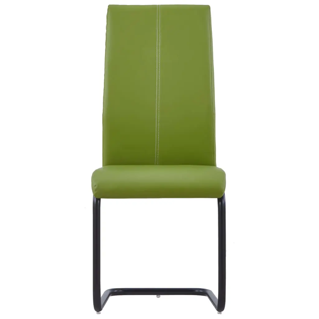 vidaXL Dining Chairs 2 pcs Green Faux Leather