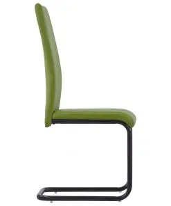 vidaXL Dining Chairs 2 pcs Green Faux Leather