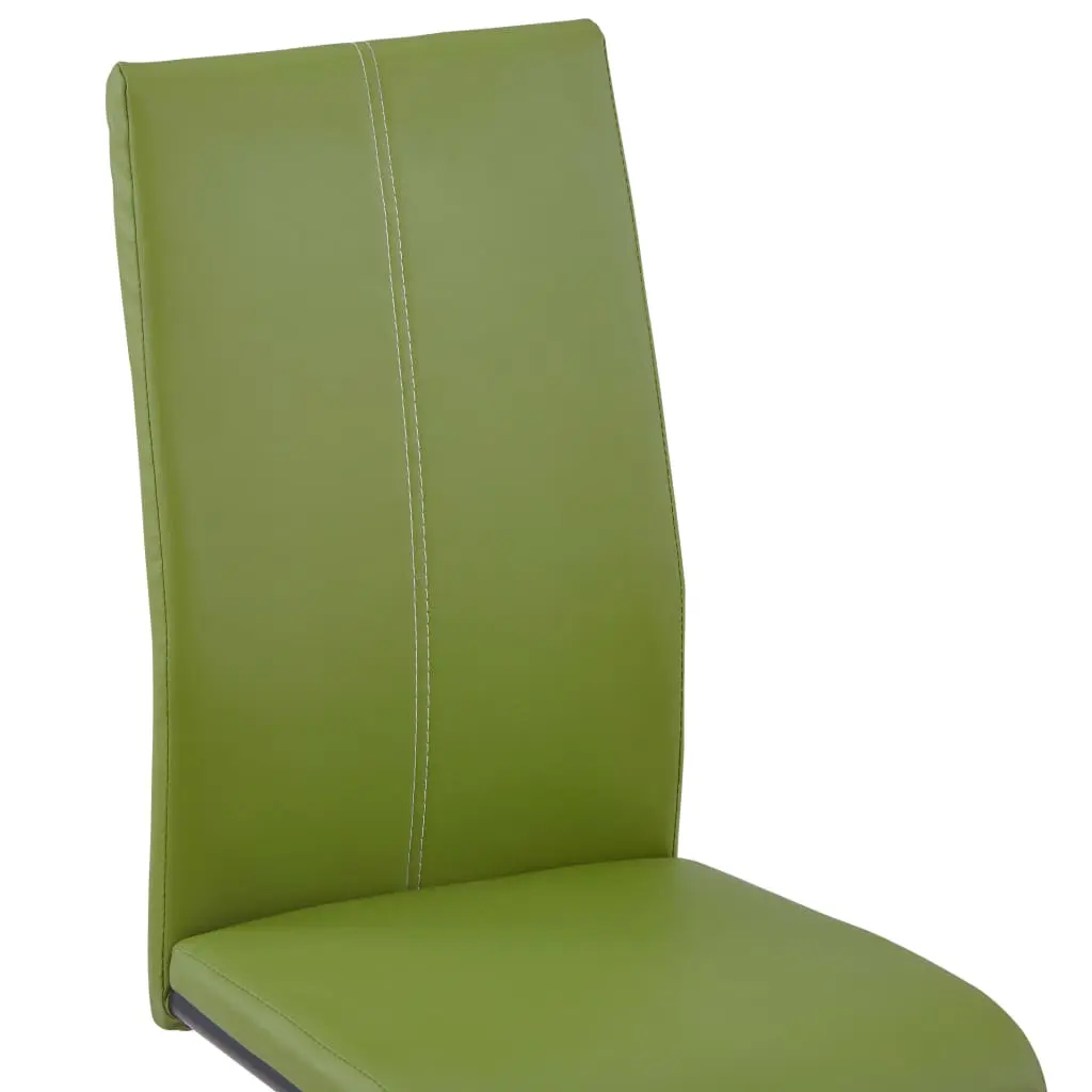 vidaXL Dining Chairs 2 pcs Green Faux Leather
