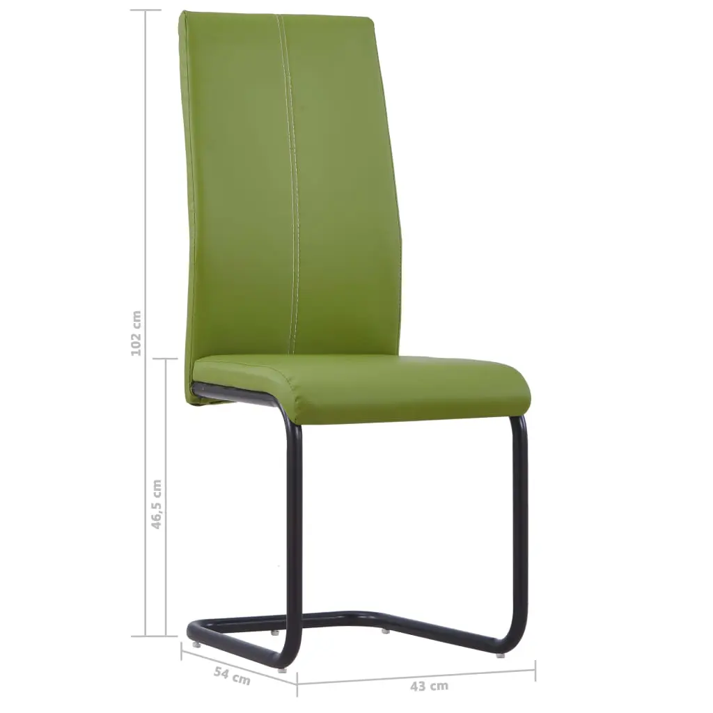 vidaXL Dining Chairs 2 pcs Green Faux Leather