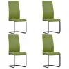 vidaXL Cantilever Dining Chairs 4 pcs Green Faux Leather vidaXL Cantilever Dining Chairs 4 pcs Green Faux Leather