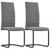 vidaXL Cantilever Dining Chairs 2 pcs Light Grey Fabric