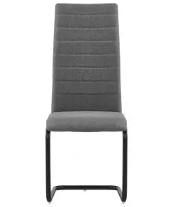 vidaXL Dining Chairs 2 pcs Light Grey Fabric