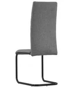 vidaXL Dining Chairs 2 pcs Light Grey Fabric