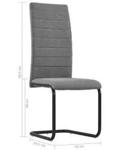 vidaXL Dining Chairs 2 pcs Light Grey Fabric