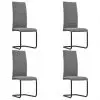 vidaXL Cantilever Dining Chairs 4 pcs Light Grey Fabric
