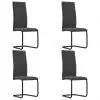 vidaXL Cantilever Dining Chairs 4 pcs Dark Grey Fabric
