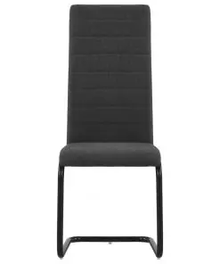 vidaXL Dining Chairs 4 pcs Dark Grey Fabric
