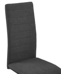 vidaXL Dining Chairs 4 pcs Dark Grey Fabric