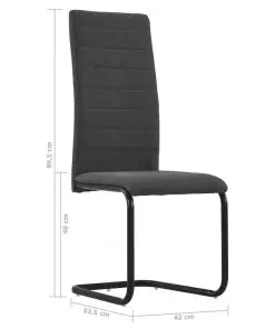 vidaXL Dining Chairs 4 pcs Dark Grey Fabric