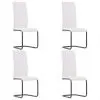 vidaXL Cantilever Dining Chairs 4 pcs Cream Fabric