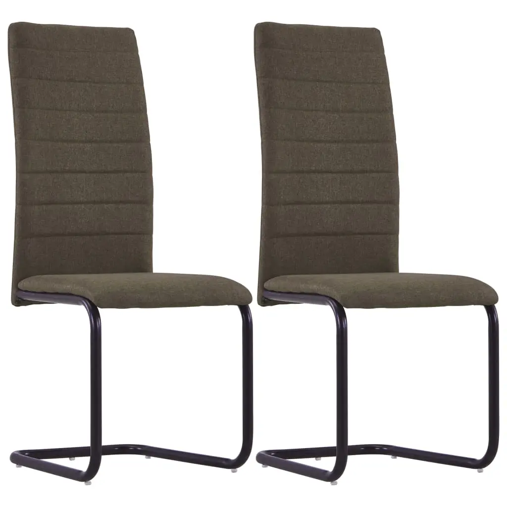 vidaXL Dining Chairs 2 pcs Brown Fabric