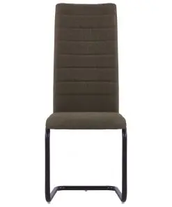vidaXL Dining Chairs 2 pcs Brown Fabric