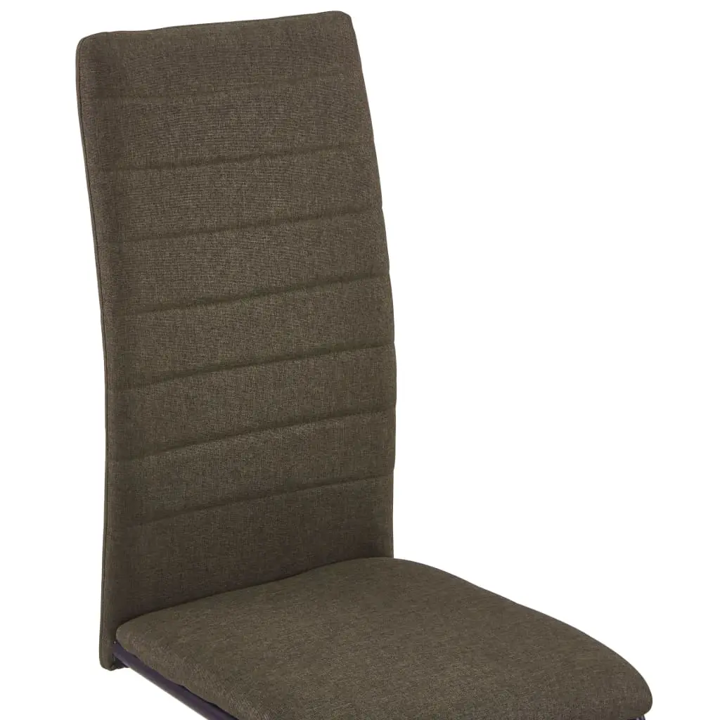 vidaXL Dining Chairs 2 pcs Brown Fabric