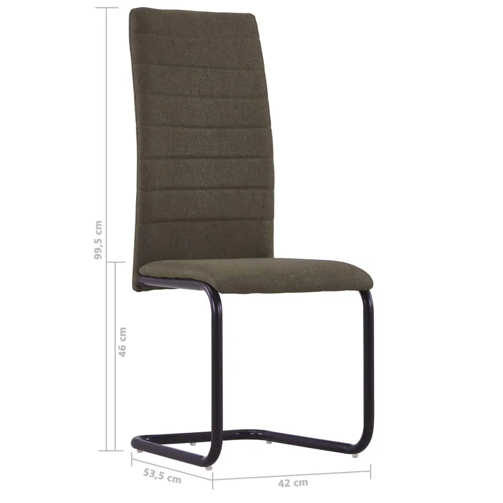 vidaXL Dining Chairs 2 pcs Brown Fabric