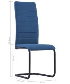 vidaXL Dining Chairs 2 pcs Blue Fabric