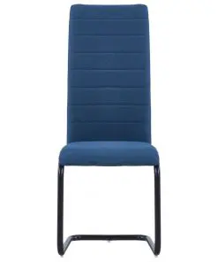 vidaXL Dining Chairs 4 pcs Blue Fabric