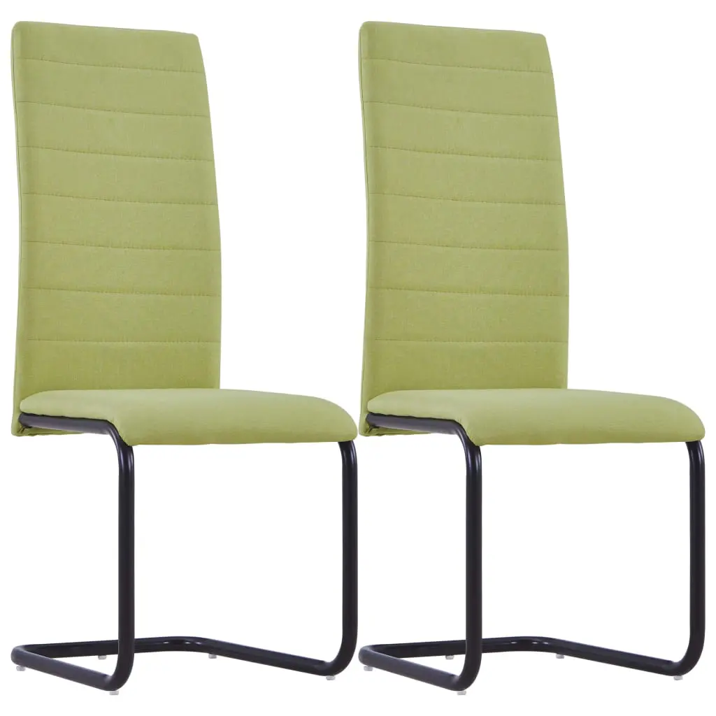 vidaXL Dining Chairs 2 pcs Green Fabric