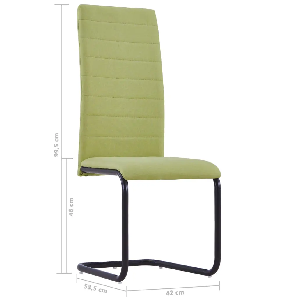 vidaXL Dining Chairs 2 pcs Green Fabric